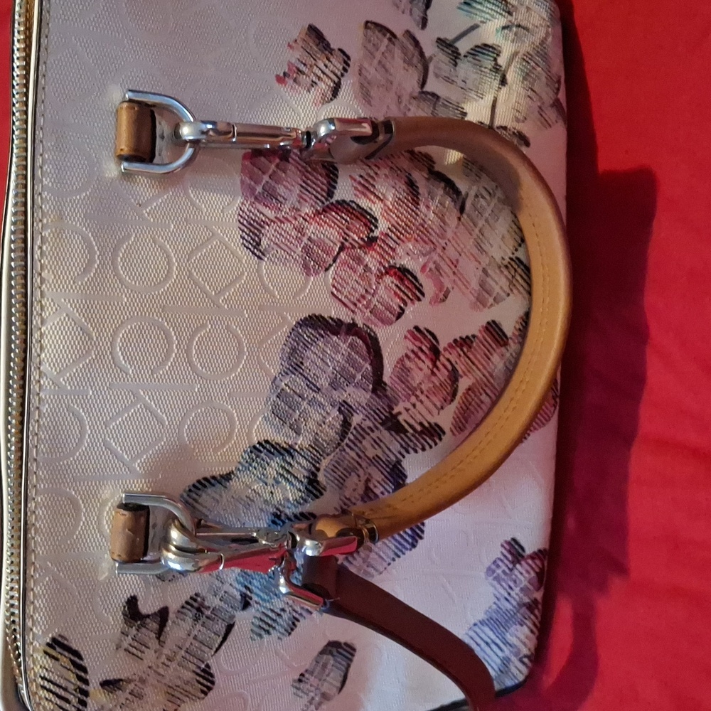 Calvin Klein White Floral Satchel - Picture 3 of 8